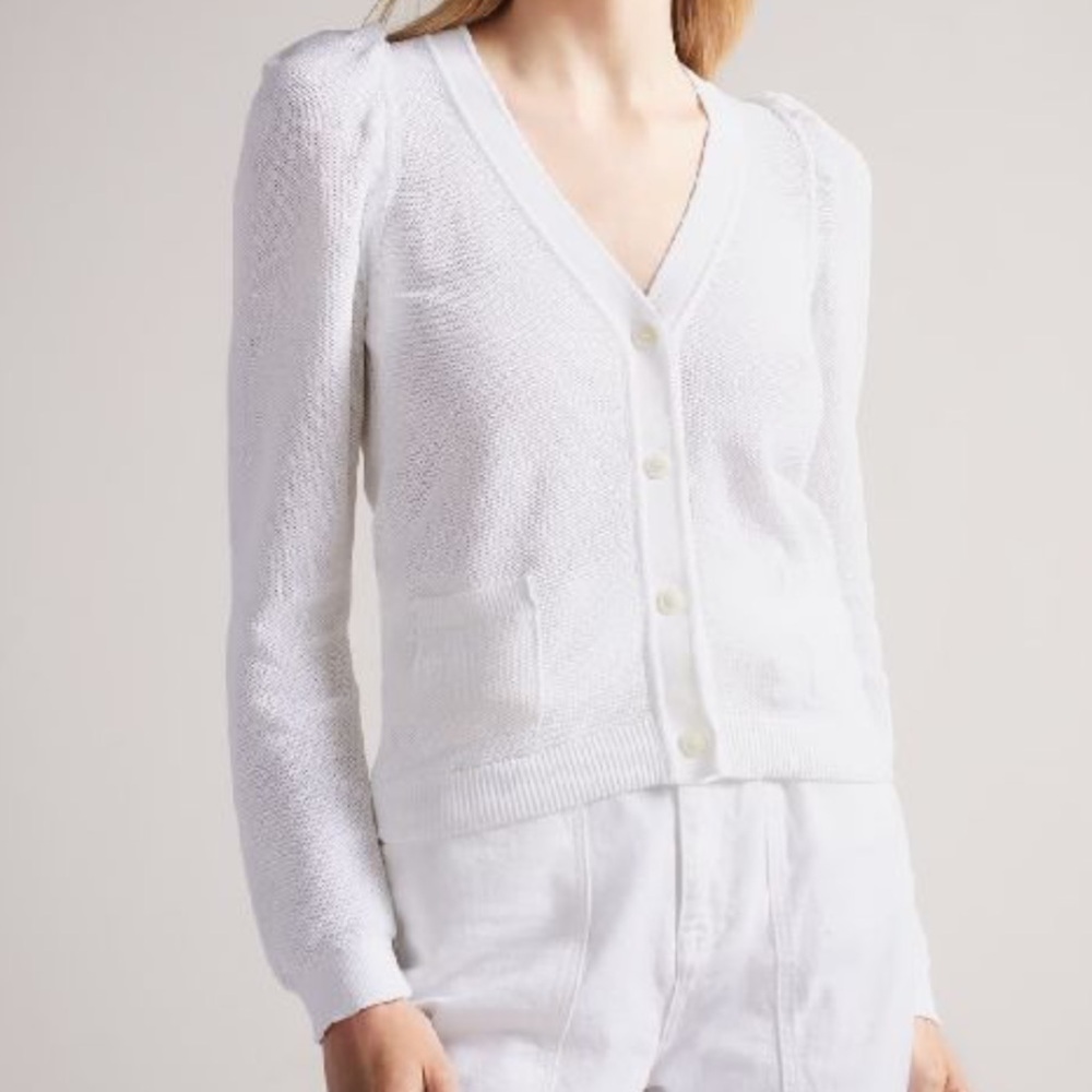 Ted Baker Kimbaly Puff Sleeve Cardigan Size 2